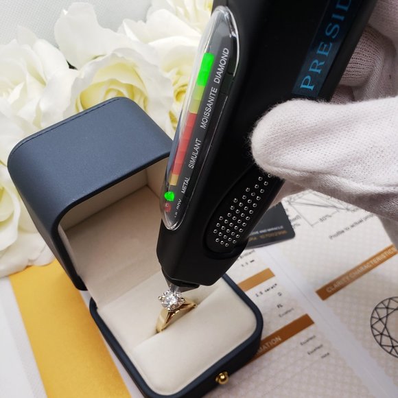 14K Solid  Yellow and White Gold 3 Carats Moissanite Engagement Ring D- FL - Picture 11 of 11